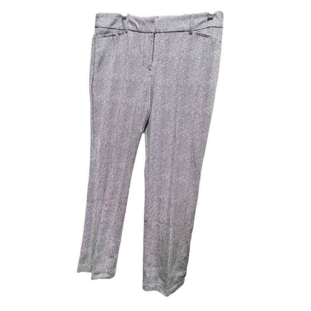 NWT Liz Claiborne size 6 Audra Trouser Mid-Rise herringbone straight leg.